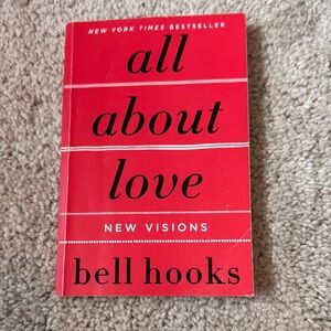 Red 'All About Love' by Bell Hooks Book